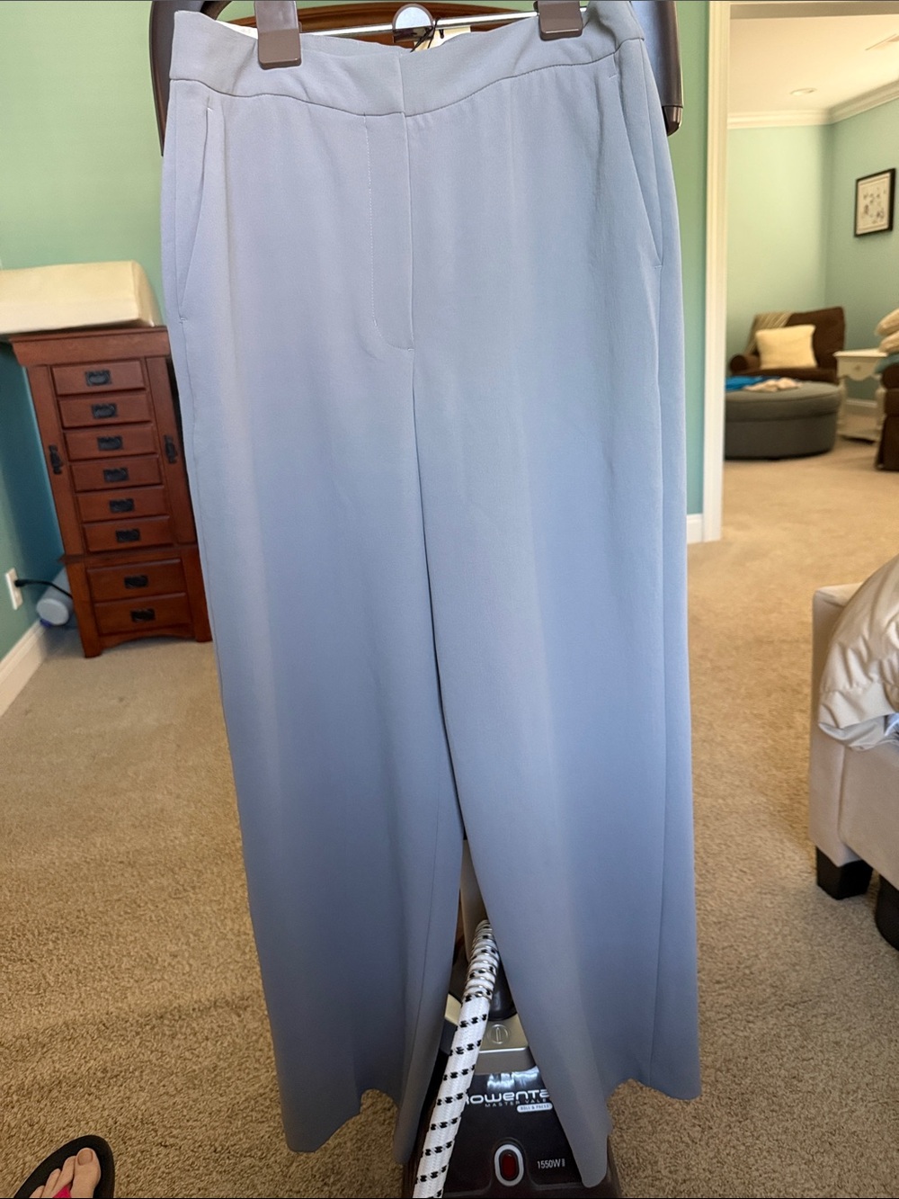 Aritzia Effotless Wide-Leg Pants in Riverstone Grey